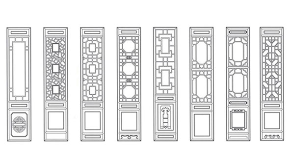 普陀喜迎门中式花格CAD设计图样式大全
